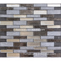 MB1605051 bathroom wall decorate glass line foil and stone strip mosaic tile